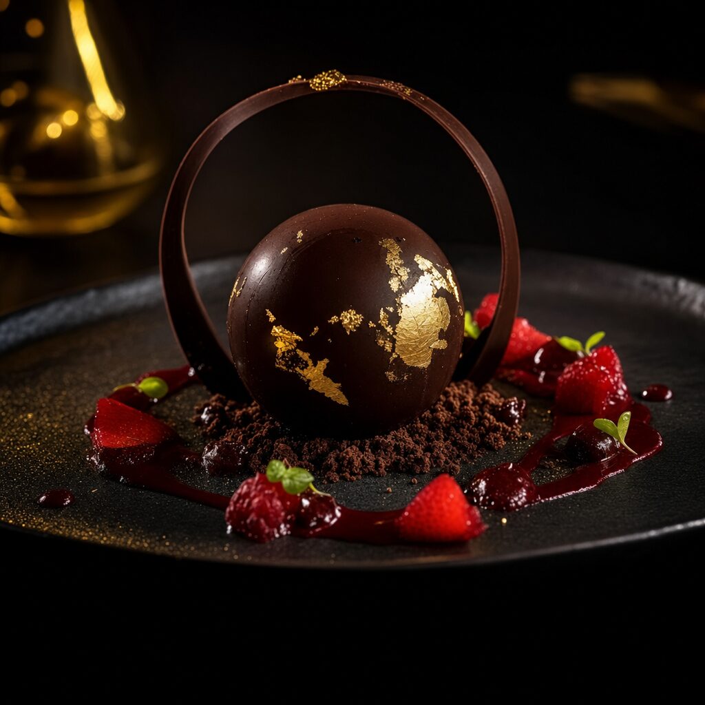 Dark chocolate sphere